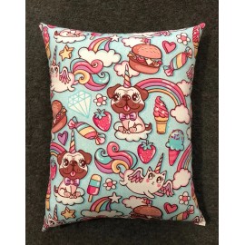 "Handmade" Beautiful Handmade Kitty Dog Cheeseburger Unicorn Accent -Throw Pillow 12” x 10”