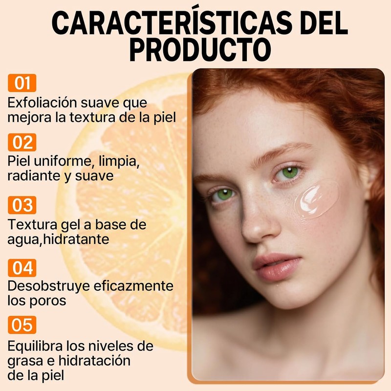 Gel Exfoliante Facial Naranja 2 pcs – Limpieza Profunda y