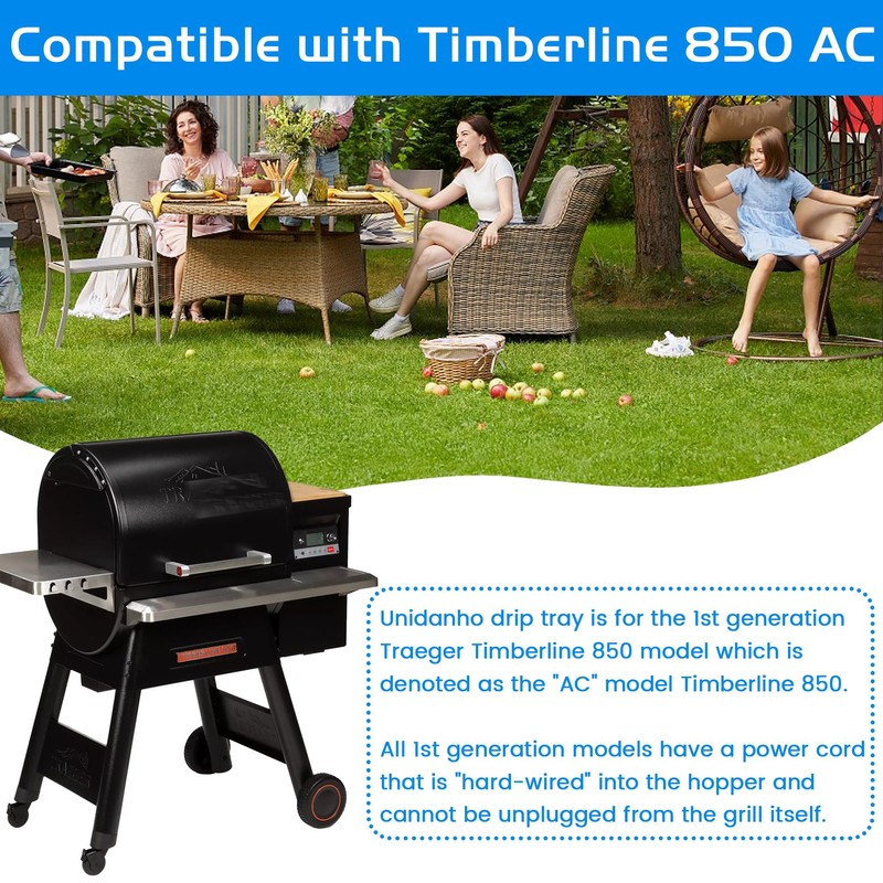 Unidanho Drip Tray for Traeger Timberline 850 AC Heat Baffle