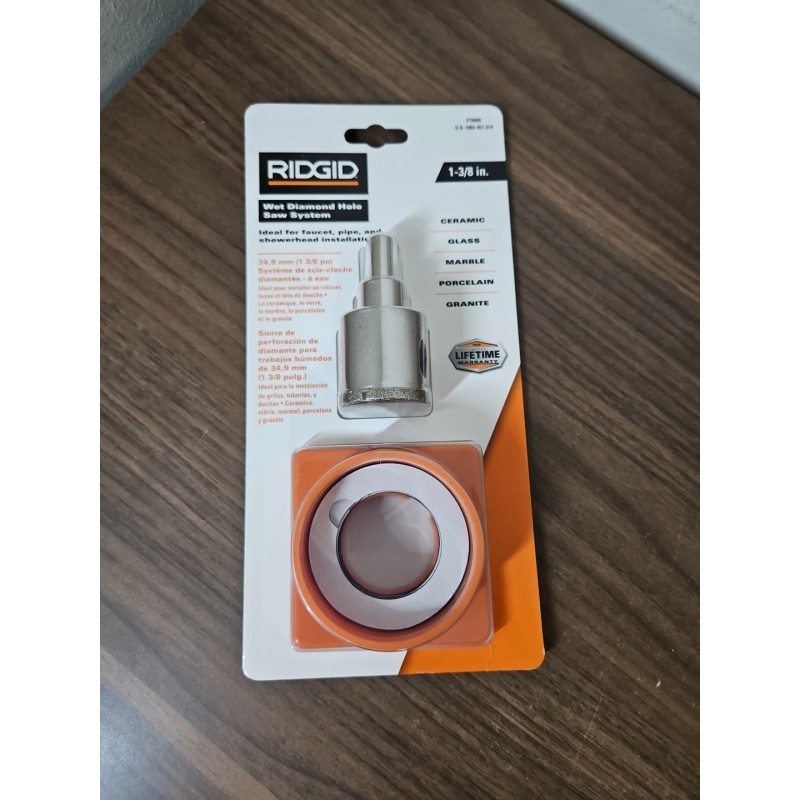 Ridgid 1-3/8" Inch Wet Diamond Hole Saw Kit Cordless Drill