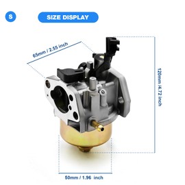 16211-ZE1-000 196cc Carburetor Carb Replacement for Champion Power Equipment CPE 3000W 3500W 4000 Watt 6.5HP Replacement for Honda Gx120 Gx160 GX168 Gx200 5.5Hp 6.5Hp Replace 46558 46561 46533 46534
