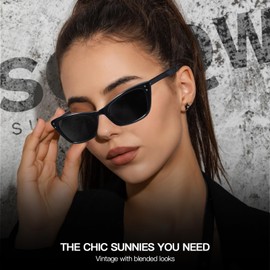 SODQW Trendy Cat Eye Sunglasses for Women 2024, 90s Vintage Designer Ladies Shades Fashion Sun Glasses