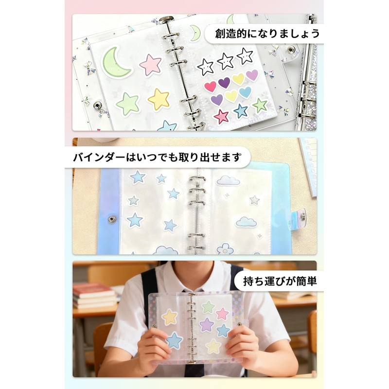 SFTRADE A6 Sealing Pad, Clear, Girls, Removable, Size, 6 Holes,