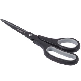 TableTop King UNV92021 8" Carbon-Coated Industrial Scissors with Black and Gray Straight Handle