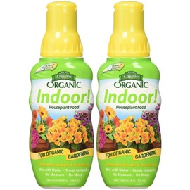 Espoma 8 Ounce Concentrated Organic Indoor Plant Food - Indoor Plant Fertilizer For Large & Small Plants Like Pothos, Fiddle Leaf Fig, Monstera, Snake & Palms - Pack of 2