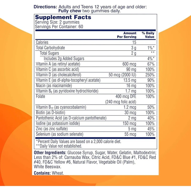 One A Day Teens Multivitaminico Completo 120 Gomitas Sabor Frutas