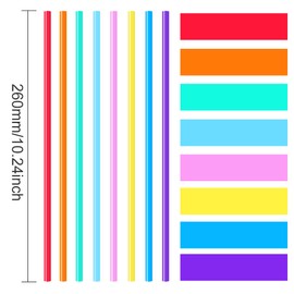 100 Pcs Colorful Plastic Long Disposable Drinking Straws. (0.23''diameter and 10.2"long)