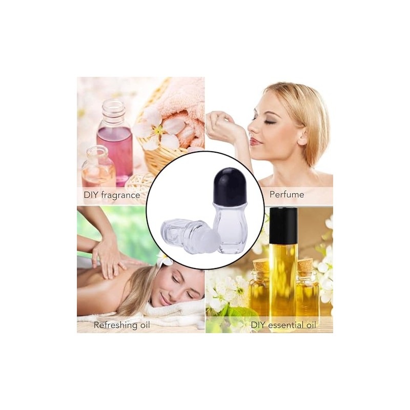 Clear Glass Roller Bottles with Plastic Ball,Deodorant Roll On Bottles