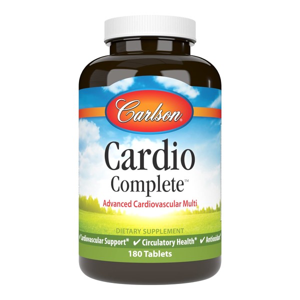 Carlson - Cardio Complete, Advanced Circulation Multivitamin, Heart Health, Circulatory Support, 180 Tablets