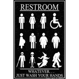EMOHAT Funny Restroom Sign Whatever Just Wash Your Hands Style Funny Metal Door Sign Restroom Bathroom Door Sign For Toilet Home Hotel Wall Decor 8 X12 Inch
