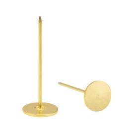 QUARKZMAN 30 Pieces Upholstery Nails 18mm x 50mm Flat Head Decorative Furniture Tacks Thumbtacks for Furniture Sofa Headboards Gold