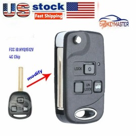 KeyMaster 3B Flip Remote Key Fob for Lexus ES300 GS300 IS300 1998-2005 - HYQ1512V 4C Chip