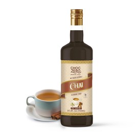ChocZero Chai Flavoring Syrup, Sugar Free, Monk Fruit Sweetened, Prebiotic Fiber, Keto, Gluten Free, Vegan, No Sugar Alcohols – 25.4 Fluid Ounces