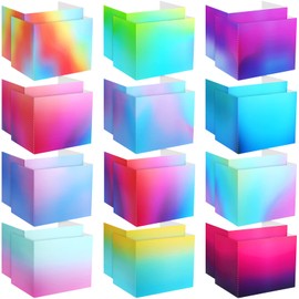 Satinior 24 Pcs Desk Dividers Privacy Boards for Student Classroom, 12 Colors Study Carrel for Student Desks, Desk Divider Bulk, Panel Privacy Folders for School Teacher Student Study (Bright Style)