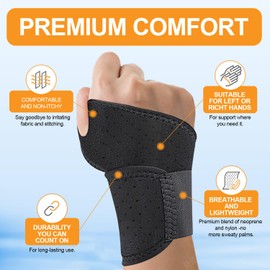 Wrist Strap,2 Pack Wrist Compression Strap and Wrist Brace Sport Wrist Support Gym Wrist Straps for Fitness, Weightlifting, Tendonitis, Pain Relief.etc - Wear Anywhere - H HOME-MART Unisex, Adjustable Wrist Wraps (Black)