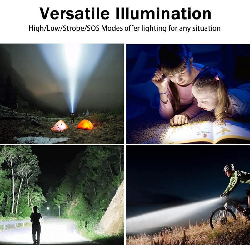 Rechargeable LED Tactical Flashlight, Pocket-Size Small LED Flashlight, 2000lm, Super