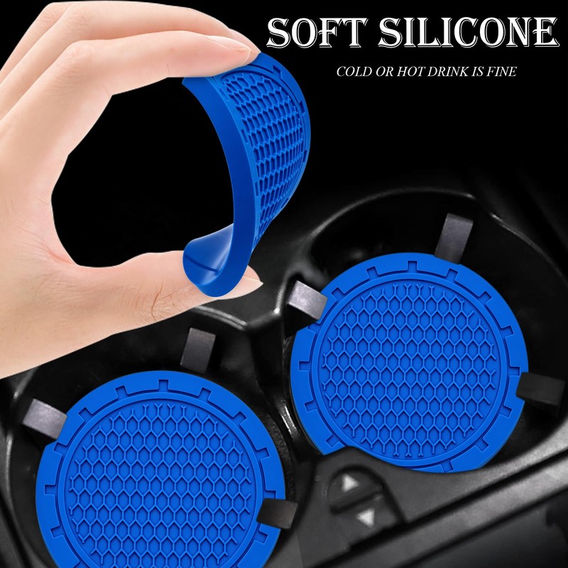 MEAJOO 2PCS Car Cup Holder Coaster, Non-Slip Cup Holders Embedded