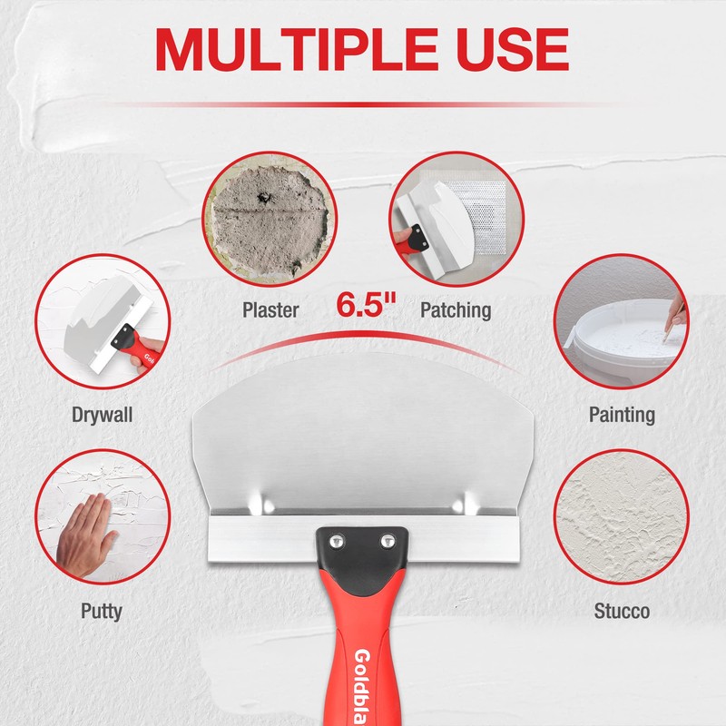 Goldblatt 2 Pieces Bucket Scoop for Drywall, Plaster - Stainless