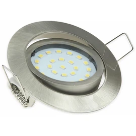 ChiliTec LED Recessed Spotlight Swivelling 3 Watt 370 Lumen 26 mm Flat 230 V Recessed Spotlight Stainless Steel Design 2900 K Light Warm White