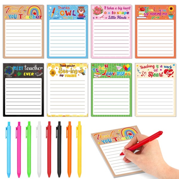 DPKOW 8 Pack Teacher Appreciation Gifts Thank You Teacher Sticky