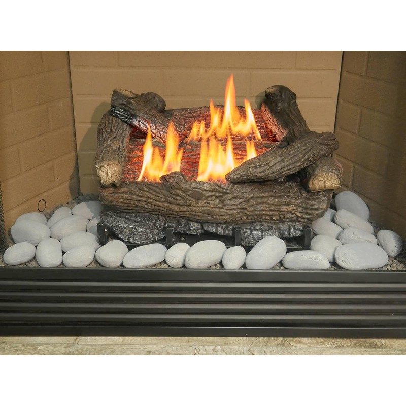 Bluegrass Living 24-Piece Mixed Grey Ceramic Fiber Rocks - High-Temperature