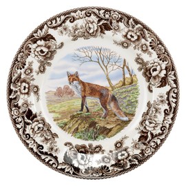 Spode Woodland Dinner Plate, Red Fox | 10.5 Inch | Hunting Cabin, Lodge, and Cottage Décor | Made in England from Fine Earthenware | Microwave and Dishwasher Safe