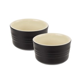 Le Creuset Stoneware Set of 2 Ramekins, 0.2 L, Satin Black, 91002800000000