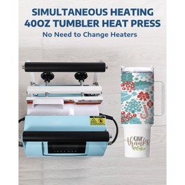 OFFNOVA 2 in 1 Dual 40 OZ Tumbler Heat Press Machine Double Station Combo Mug Heat Press Machine for 30oz 40oz Tumbler Top and Tapered Bottom Full Wrap Sublimation Printing