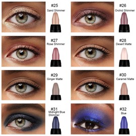 Kaely 8Pcs Cream Eyeshadow Stick Set for Eyes Makeup,Sand Orchid Rose Desert Ginger Caramel Midnight Blue Blue,Matte Shimmer Glitter Eye Shadow Pencil Pen Crayon Bulk Waterproof,sombras para ojos
