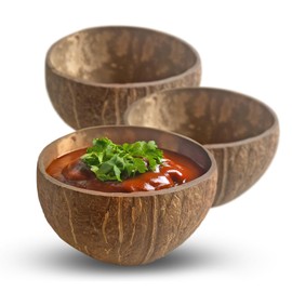 Eco Leaf 10-Pack 350ML Natural Coconut Bowls| Natural Coconut Shell Bowls for Salads, Smoothies, Buddha Bowls, Desserts | Reusable, Eco-Friendly & Sustainable for Parties & Storage