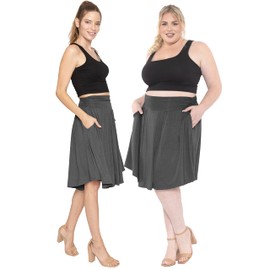 Women's Pocket Skirt Charcoal Gray 3X