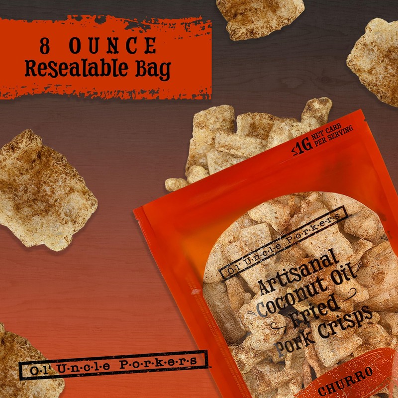 Ol' Uncle Porkers Keto-Friendly Pork Rinds Fried in Coconut Oil,