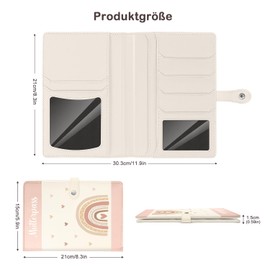 Mngevcy Maternity Log Protective Cover Made of Faux Leather, Maternity Log Cover with 9 Compartments, Maternity Log Covers for Storing Insurance Cards, Ultrasound Images &