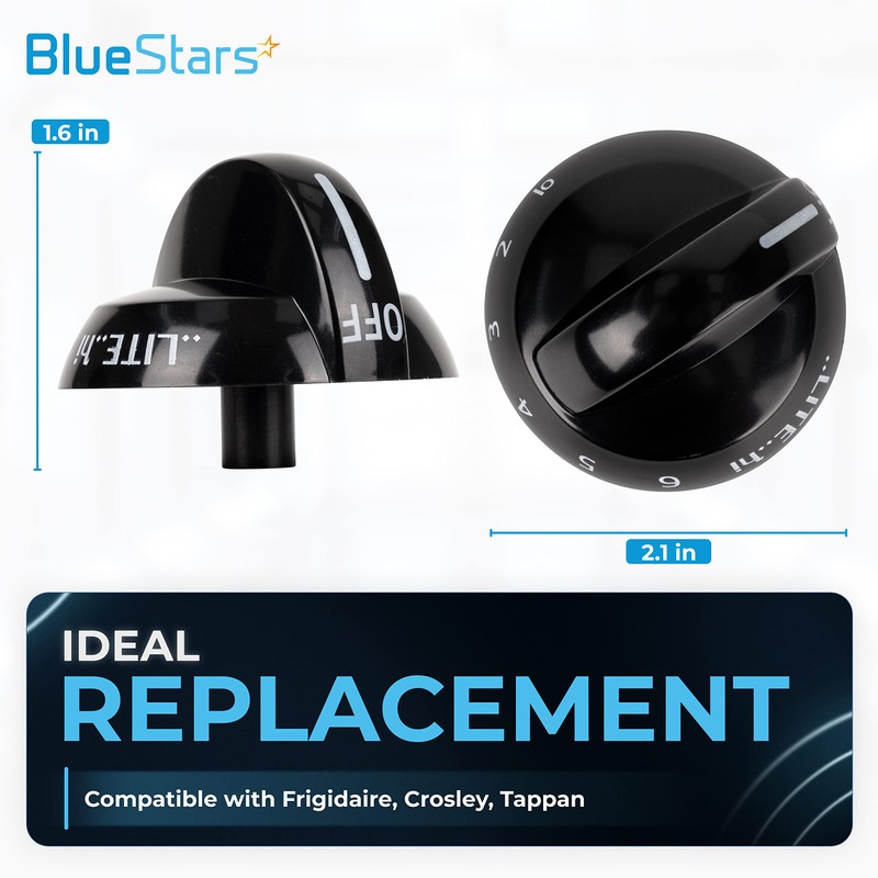 BlueStars Ultra Durable 316220009 Range Burner Gas Stove Knob Replacement
