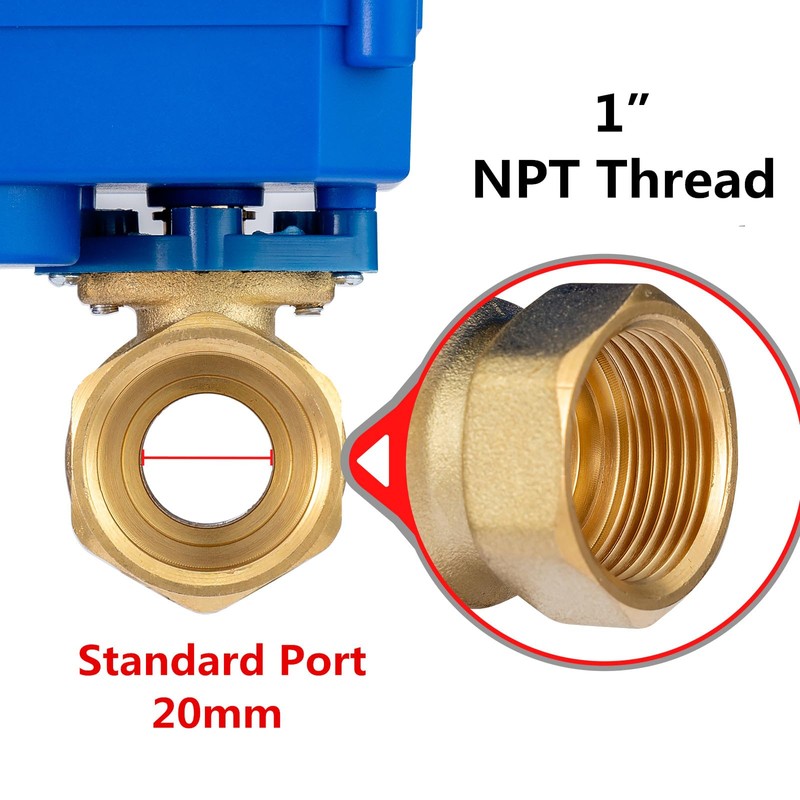 1" Motorized Ball Valve Brass Ball Valve with Standard Port,