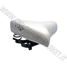Montegrappa Bike Saddle Suspension Ideal for Graziella Bikes, Historic Bikes, Holland and Vintage Bikes, Men and Women, Bianco