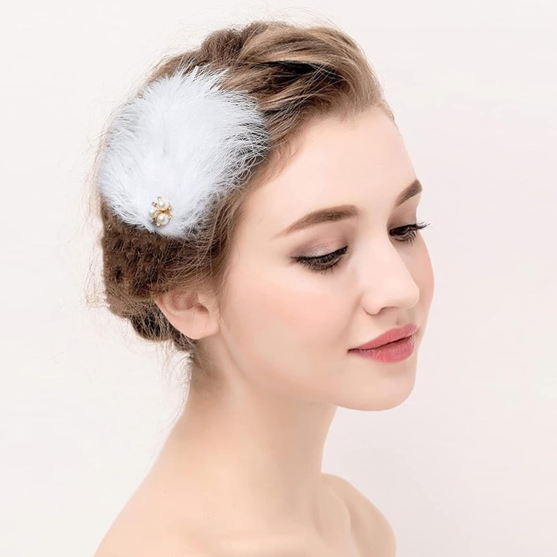 ZXCHOME Pack of 2 Feather Hair Accessories, Hair Clips, Black