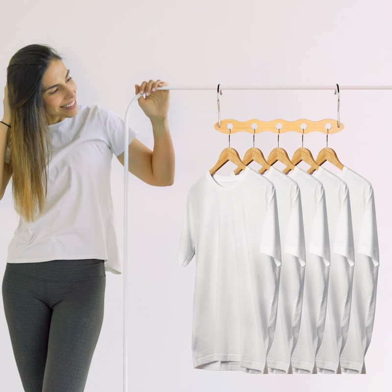 LALAGO Space Saving Clothes Hangers, Pack of 12 Multiple Wooden
