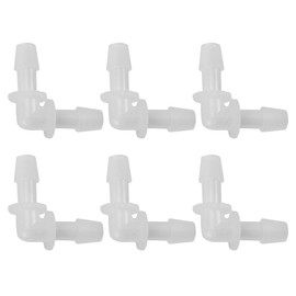 Partuto 6 Pcs Universal Automotive Vacuum Tubing Connector - Car 90 Degree 3/8" L Shaped Vacuum Tubing Connector Assortment 2 Way Vacuum Line Fittings - Plastic Transparent