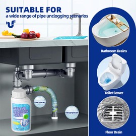 Powerful Pipe Dredging Agent | Multi-Purpose Pipeline Dredging Agent, Toilets, Bathroom Drains & Floor Pipes | Safe for All Pipe Types 1PCS