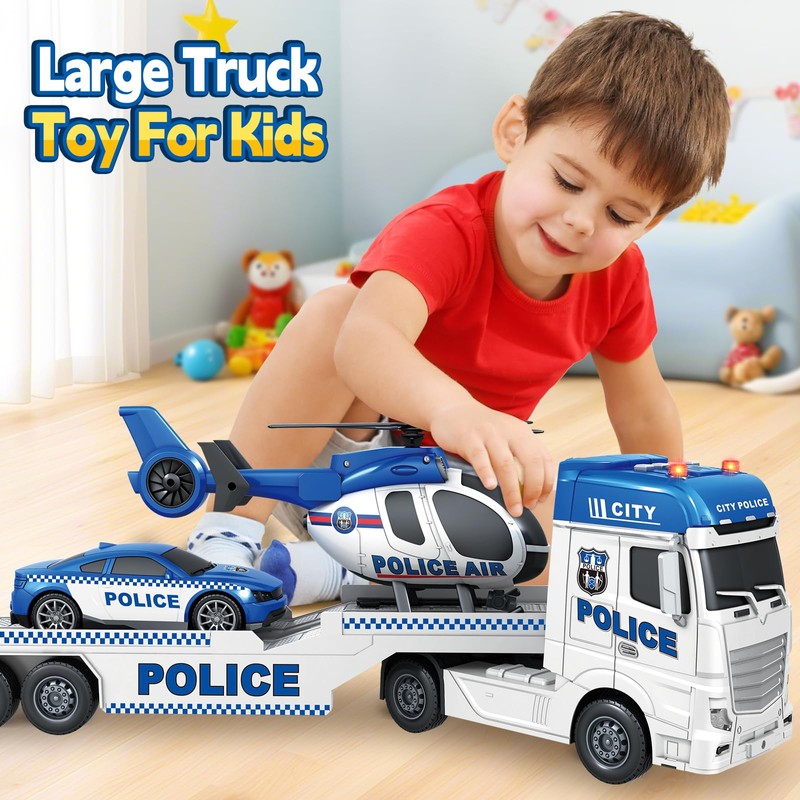 SpringFlower Toddler Boy Toys, 25" Large Police Truck Toy with