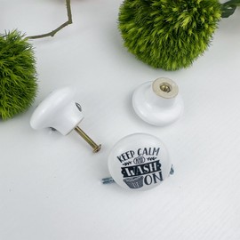 JamJam 1.5" 8PCS Ceramic Vintage Laundry Room Cabinet Knobs Drawer Pulls Laundry Basket Pile of Dirty Clothes Door Decor Pull Handles