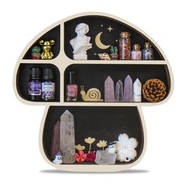 FNYDOX Mushroom Decor, Mushroom Shelf Cute Wall Decor for Mushroom Lovers, Witchy Decor Trinket Knick Knack Shelves, Spiritual Decor Crystal Shelf, Oddities and Curiosities Cute Shelves
