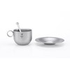 Keith Titanium Ti3601 Double-Wall Coffee Cup with Saucer and Spoon