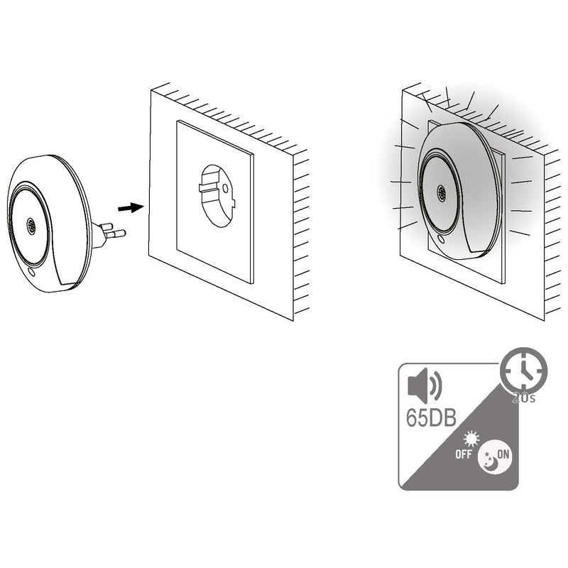 EGLO Tineo LED Socket Light with Night Light Function, Day