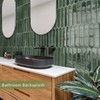 Green Long Hexagon Tile Peel and Stick Backsplash, 10 Sheets