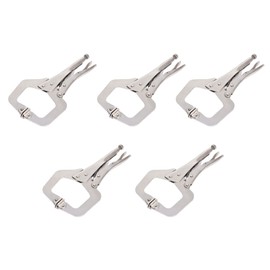raseparter 5-Pack 11 Inch Locking C-Clamp Adjustable Pliers, C-Pliers Welding Clamps Set with Swivel Pad Vise Jaws for Home & Workshop Use