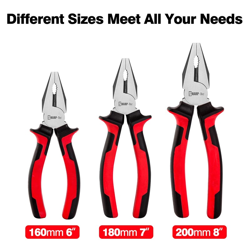 Sharp-tec Combination Pliers 200mm, Multifunction Pliers with Wire Cutting/Crimping/Wire Twisting/Pulling