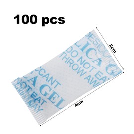 100 Packs Silica Gel, Silica Gel Bags, Silica Gel, Dry Bags Food, Desiccant for Food, Daily Needs (Transparent, 100 x 1 g)