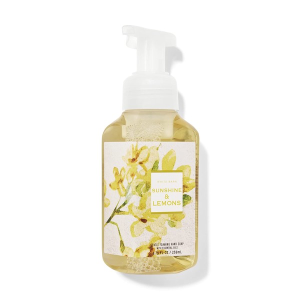 Bath and Body Works White Barn Sunshine and Lemons Gentle Foaming Hand Soap wash 8.75 Ounce Yellow Bottle